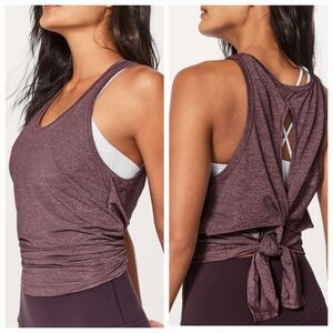 Lululemon Hold & Let Flow Tank in Heathered Black Cherry